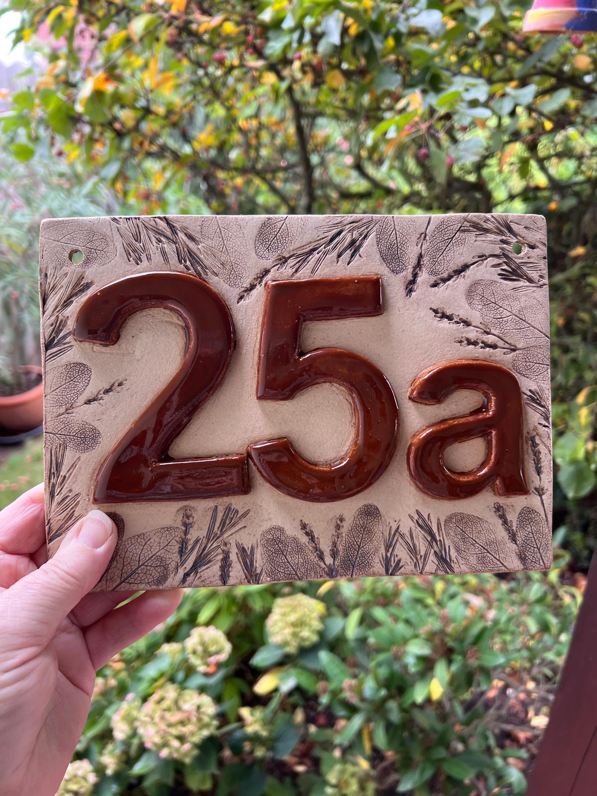 House Number Sign Landscape - Ceramic