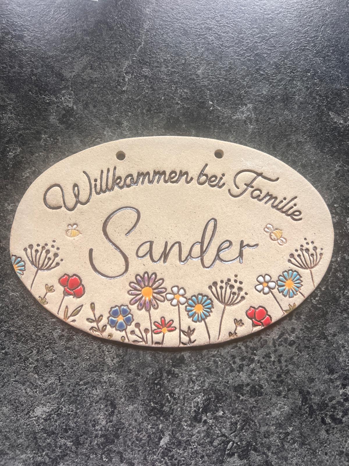 Willkommensschild - Keramik