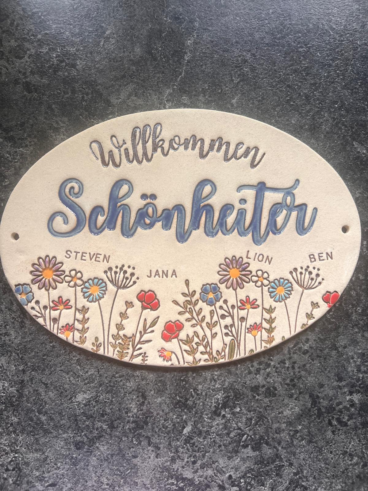 Großes Namensschild - Keramik