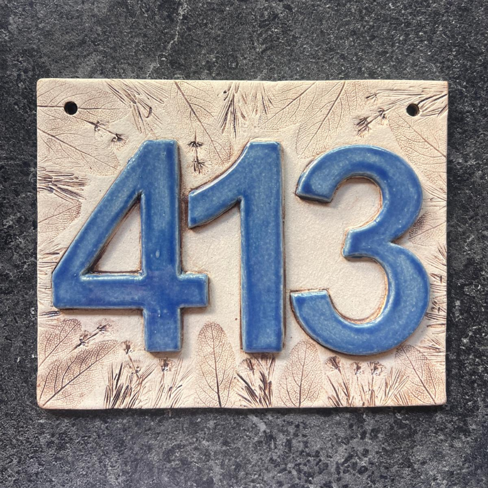 House Number Sign Landscape - Ceramic