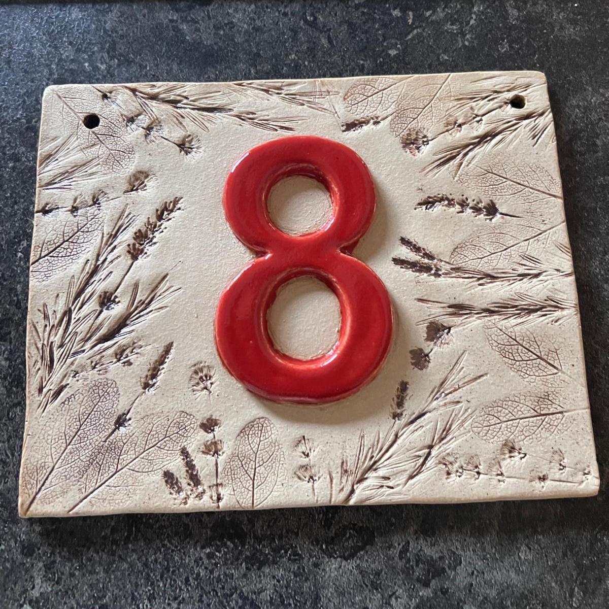 House Number Sign Landscape - Ceramic