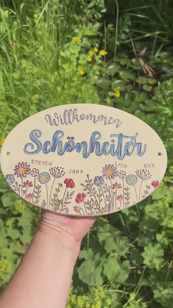 Großes Namensschild - Keramik